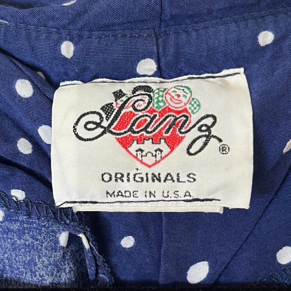 Lanz Originals Navy White Polka Dot Short A-Line Dress Size S Sailor Retro - Picture 3 of 9